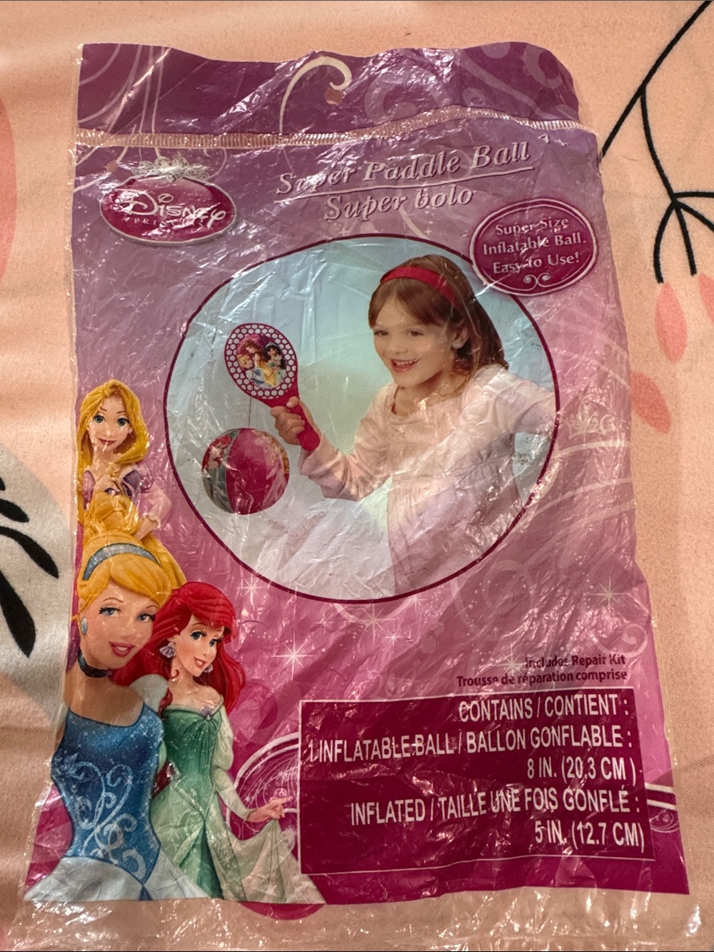 Disney Princess Paddle Ball Toy - Pink Purple